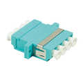 Fiber optic LC quad adapter met keramische huls,  aqua, OM3