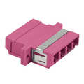 Fiber optic LC quad adapter met keramische huls,  violet, OM4