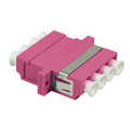 Fiber optic LC quad adapter met keramische huls,  violet, OM4