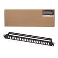 Fiber Optic Panel for 24× SC-Duplex or LC-Quad adapter, black