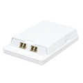 Fibre optic outlet, 2 ports, surface mount, white