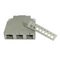 Fibre optic DIN rail splice box for LC or SC couplers