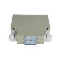 Fibre optic DIN rail splice box for LC or SC couplers