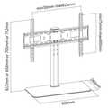 Desk monitor stand for 1 Monitor 32-55inch, with glass base