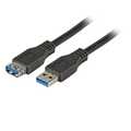 USB 3.0 kabel,  AM/AF, zwart, 5m