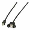 USB2.0 Extension Cable B-B, M-F (panel type), 0.5m, black, Classic