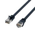RJ45 Flat Patch Cord Cat.6A U/FTP PVC black 2m