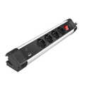 Outlet Strip, 4 safety sockets, w/ USB-A & USB-C Port, aluminum, desktop