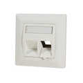 Keystone faceplate for 2 keystone jacks, pure white