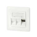 Keystone faceplate for 3 keystone jacks,  pure white