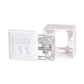Modular Cat.6A Wall Outlet 2xRJ45 STP, w. backbox, signal white RAL 9003