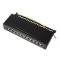 Patch panel Cat.6, 12 ports, desk/wall mountable, black, RAL9005