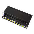 Patch panel Cat.6, 12 ports, desk/wall mountable, black, RAL9005