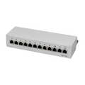 Patch Panel Cat.6A table  wall  12 Port Grey RAL7035