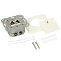 Cat6 wall outlet 2x RJ45 shielded pure white, verticle cable entry