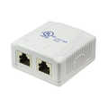 Cat 6A wall outlet surface box 2 x RJ45 afgeschermd, wit