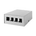 Consolidation point box  4-port, desk/wall/rail mounting, grey