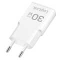 USB Wall Charger, GaN, 2port, USB-AF & USB-CF, PD 30W, slim, white