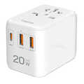 Universal travelling power supply, 20 W (PD), 4x connections, white