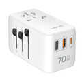 Universal travel power supply, 70 W (PD), 4x connections + cable, white