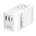 Universal travel power supply, 70 W (PD), 4x connections + cable, white