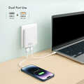 USB-A/C charger, 65 W, GaN, 2-port, 1x USB-A (QC), 1x USB-C (PD), Slim Version, White