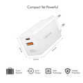 USB Wall Charger, 2port, GaN, USB-AF & USB-CF , 65W, PD3.0 & QC4.0