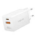 USB Wall Charger, 2port, GaN, USB-AF & USB-CF , 65W, PD3.0 & QC4.0