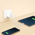 USB Wall Charger, GaN, 2port, USB-AF & USB-CF, 45W, w/PD, white