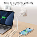 USB-C charger, 100 W, GaN, 2-port, 2x USB-C (PD), White