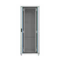 19'' Netwerkkast PEL 24HE 600x600 RAL7035 glazen voordeur, metalen achterdeur