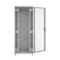 19'' Netwerkkast PEL 24HE 600x600 RAL7035 glazen voordeur, metalen achterdeur