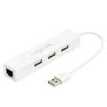 USB 2.0 to Fast Ethernet Adapter with 3-Port USB Hub