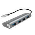 USB 3.2 Gen1x1 USB-C 4-port hub, with aluminum casing