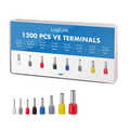 Wire end ferrules set with 1200 insulated ferrules 0.5 - 10 mm²