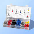 Wire end ferrules set with 1200 insulated ferrules 0.5 - 10 mm²