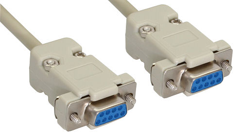 Naar omschrijving van 12222C - InLine Nulmodem kabel,  DB9 V/V, 2m, beige, pinout: 1+6-4, 2-3, 3-2, 4-1+6, 5-5, 7-8, 8-7, S-S