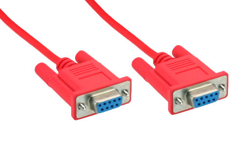 Naar omschrijving van 12222B - InLine Nulmodem kabel,  rood, 9-pins socket/socket 2m, gegoten
