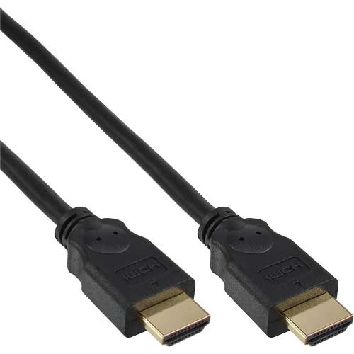 Naar omschrijving van 17002P - InLine HDMI High Speed Cable with Ethernet male to male gold plated black 2m