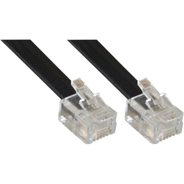 Naar omschrijving van 18815 - InLine Modulaire kabel RJ12,  jack/jack, 6-aderig, 6P6C, 15m