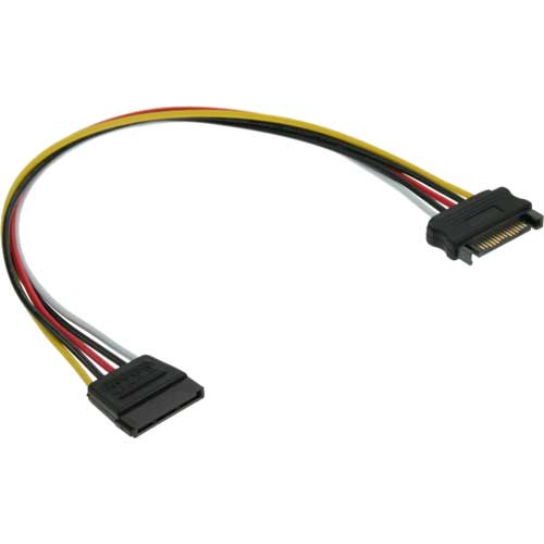 Naar omschrijving van 29651A - InLine SATA power supply extension cable, SATA M/F 0.3m