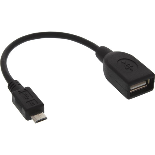 Naar omschrijving van 31606 - InLine Micro-USB OTG Adapter cable, Micro-B plug to USB A socket, 0.10m
