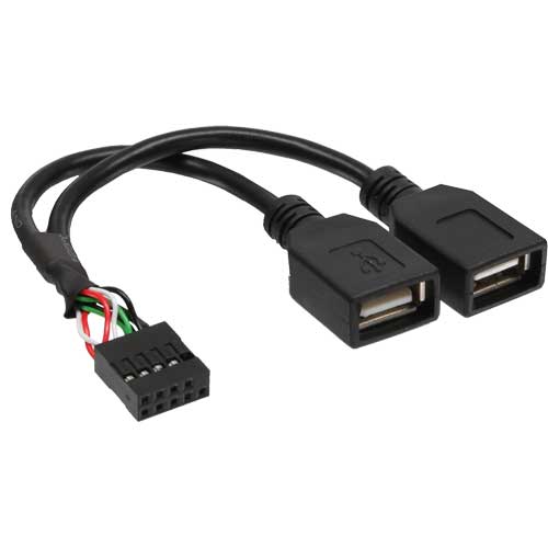 Naar omschrijving van 33440M - InLine USB 2.0 Adapterkabel,  2x Female A auf Pfostenanschluss