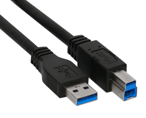 Naar omschrijving van 35350 - InLine USB 3.0 kabel,  AM/BM, zwart, 5m