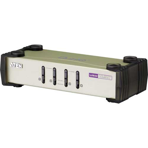 Naar omschrijving van 60618U - KVM Switch, ATEN, 4-fold, CS84U, PS/2 or USB