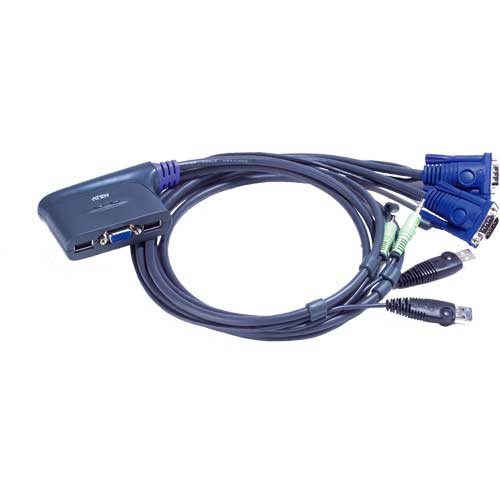 Naar omschrijving van 60652F - KVM Switch, 2-fold, ATEN CS62US, USB + Audio