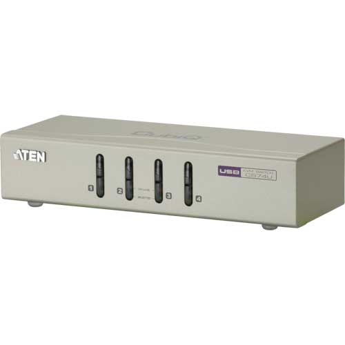 Naar omschrijving van 60654E - KVM Switch, 4-Port ATEN CS74U, USB, Audio