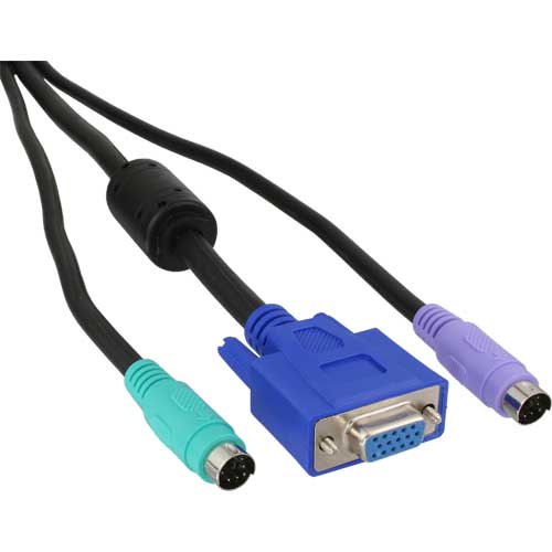 Naar omschrijving van 60692S - KVM cable set, ATEN 2L-5002P/C, VGA, PS/2, length 1.8m