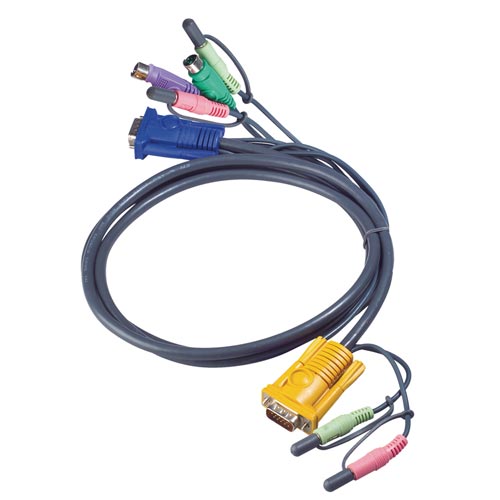 Naar omschrijving van 60693P - KVM cable set, ATEN PS/2 with audio, 2L-5303P, length 3m