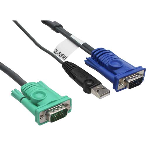 Naar omschrijving van 60693T - KVM cable set, ATEN USB, 2L-5203U, length 3m